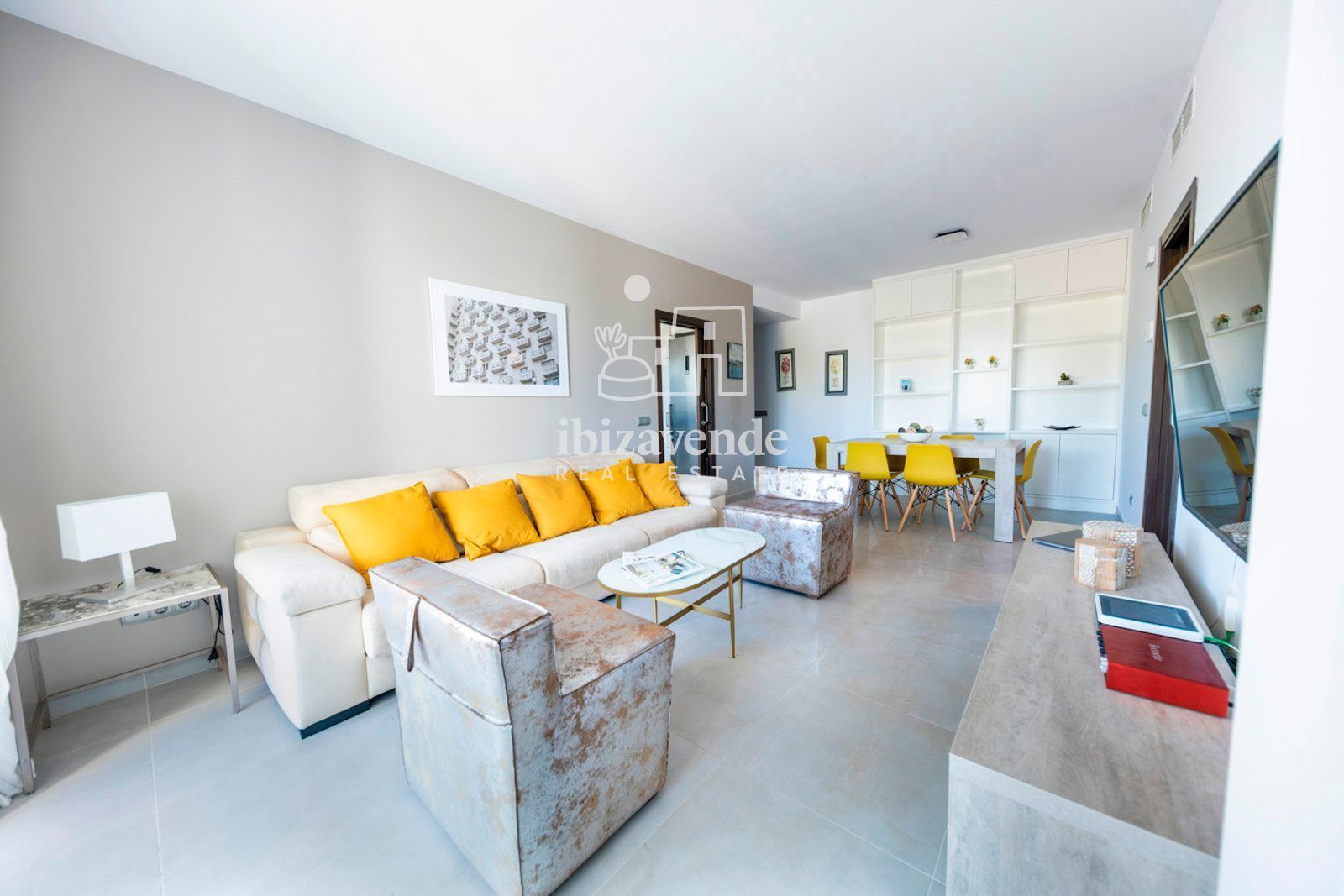 Living room of Flat to rent in Santa Eulària des Riu  with Air Conditioner, Terrace and Furnished