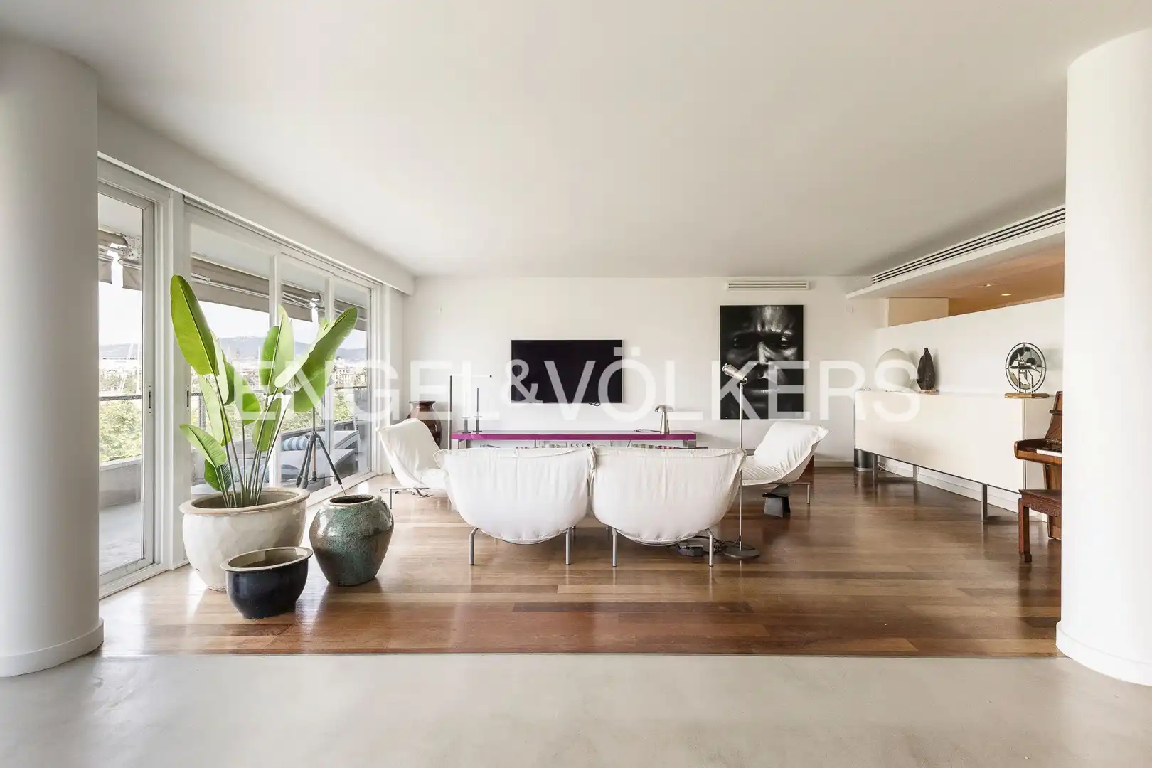 Wohnzimmer von Wohnung zur Miete in Barcelona mit Klimaanlage, Heizung und Parkett