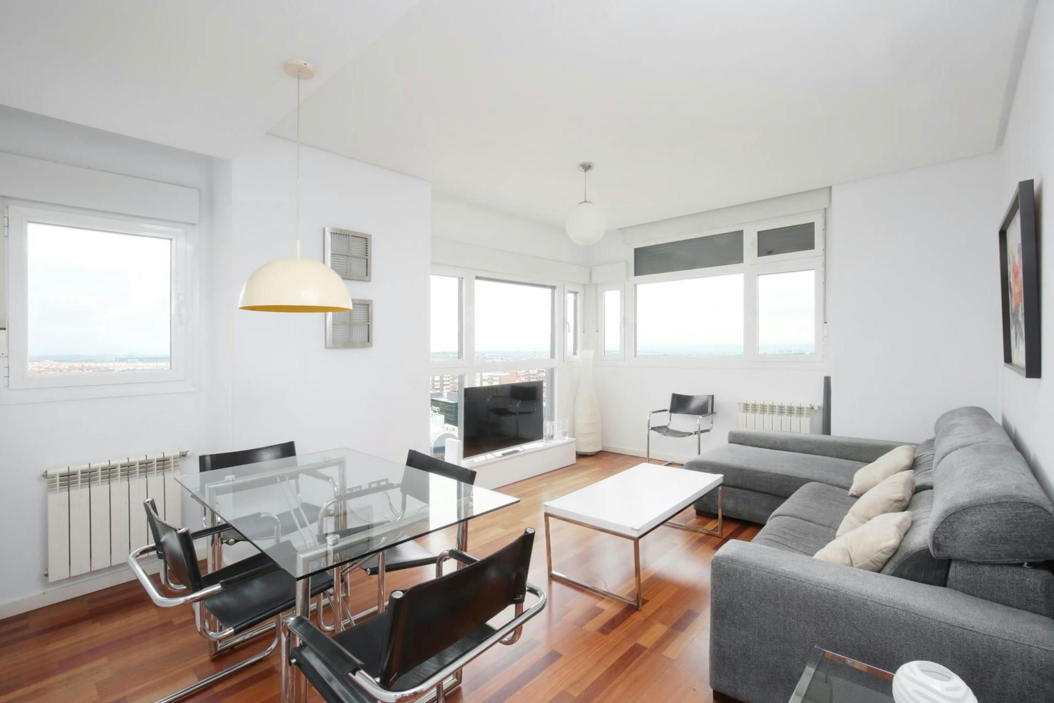 Living room of Flat to rent in  Madrid Capital  with Air Conditioner, Heating and Furnished