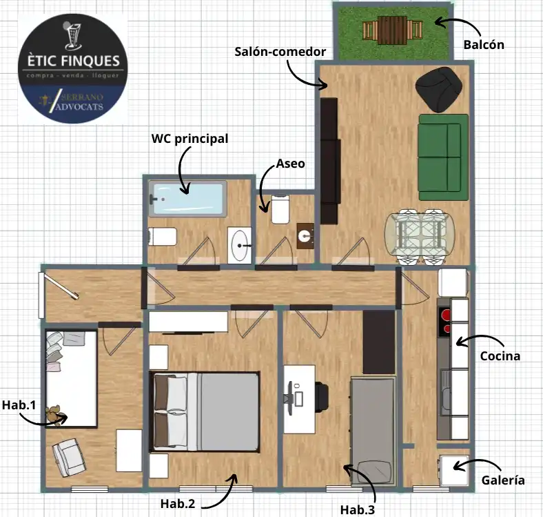 Piso en venta en Terrassa con Aire acondicionado, Calefacción y Balcón