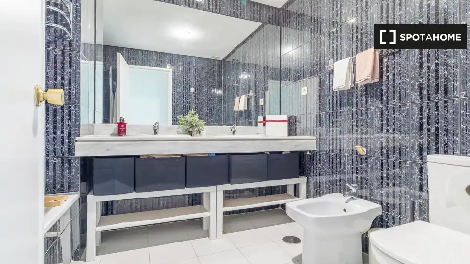 Bathroom of Flat for rent in Madrid  with Air Conditioner, Heating and Furnished