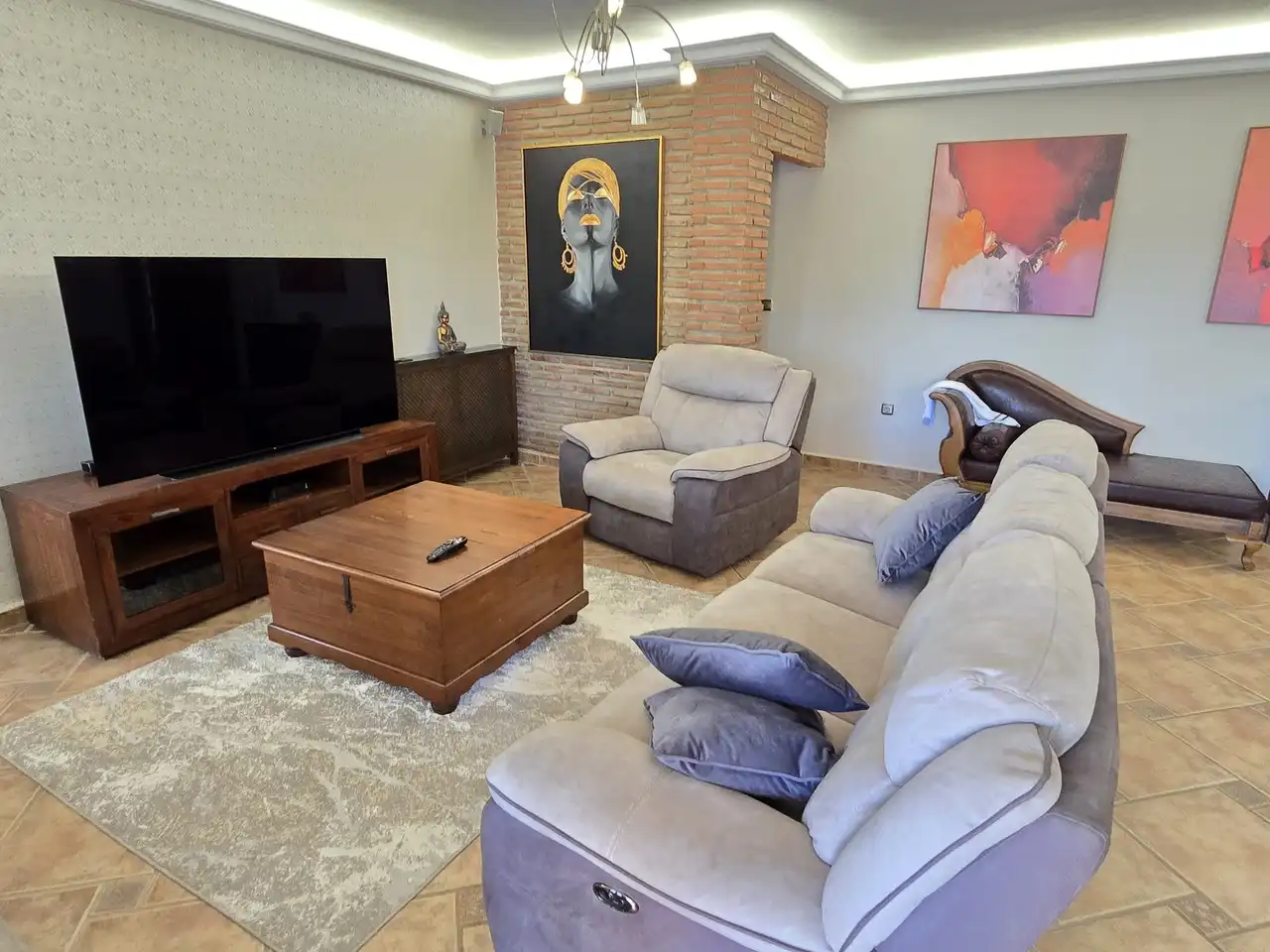 Living room of Houses for sale in Viñuela  with Air Conditioner, Terrace and Swimming Pool