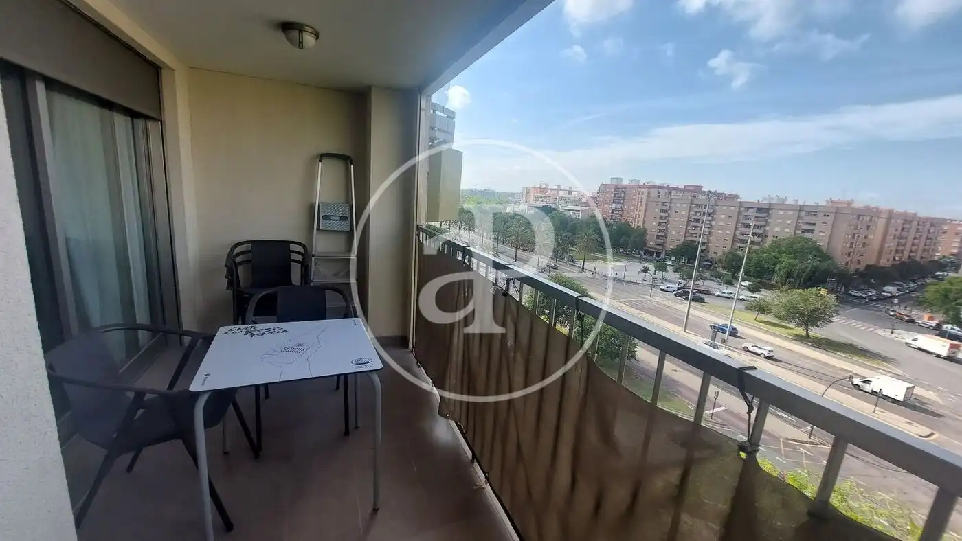 Balcony of Flat for rent in Valencia  with Air Conditioner, Terrace and Furnished