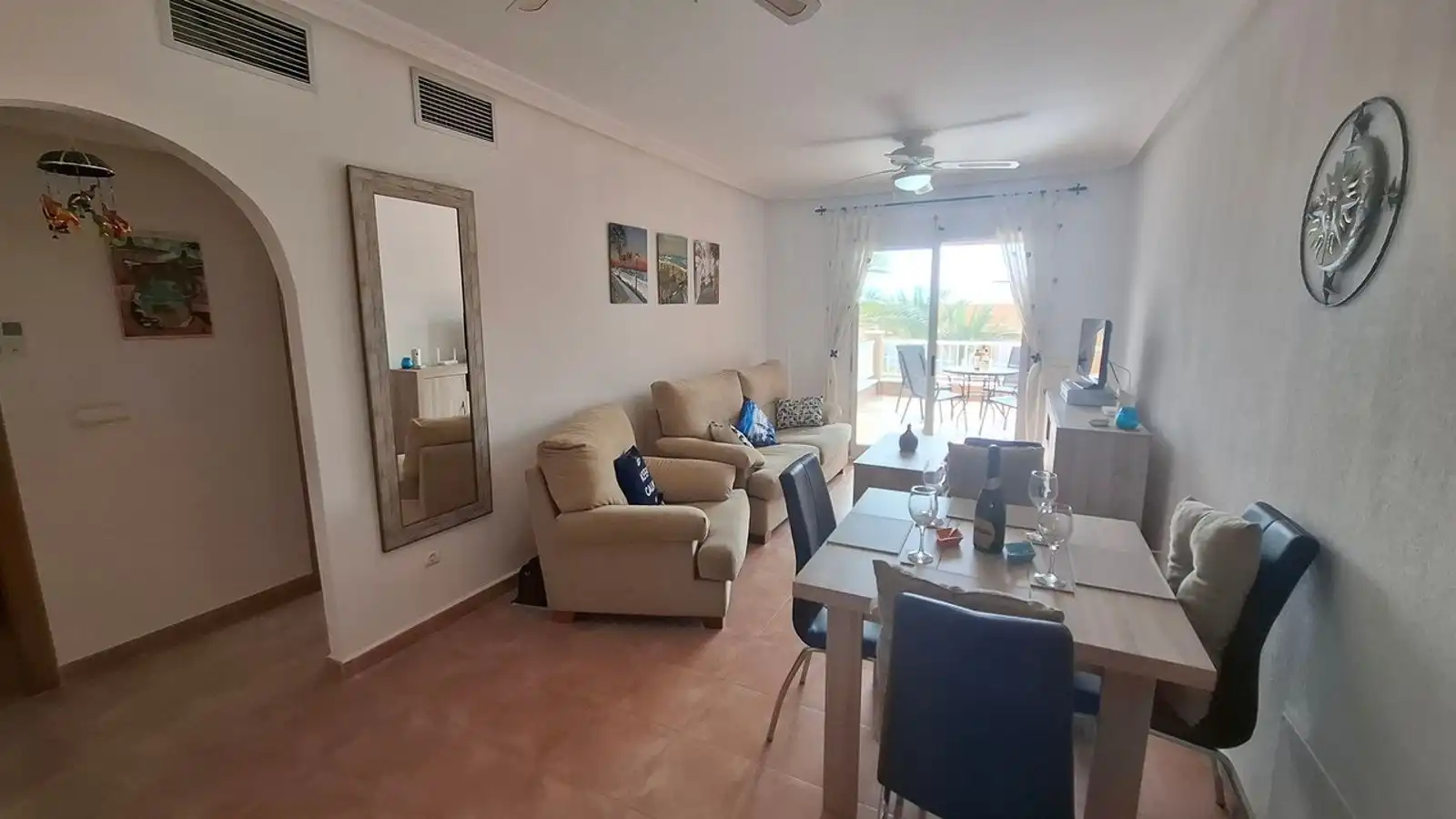 Sala de estar de Ático en venta en Mojácar con Aire acondicionado, Terraza y Piscina