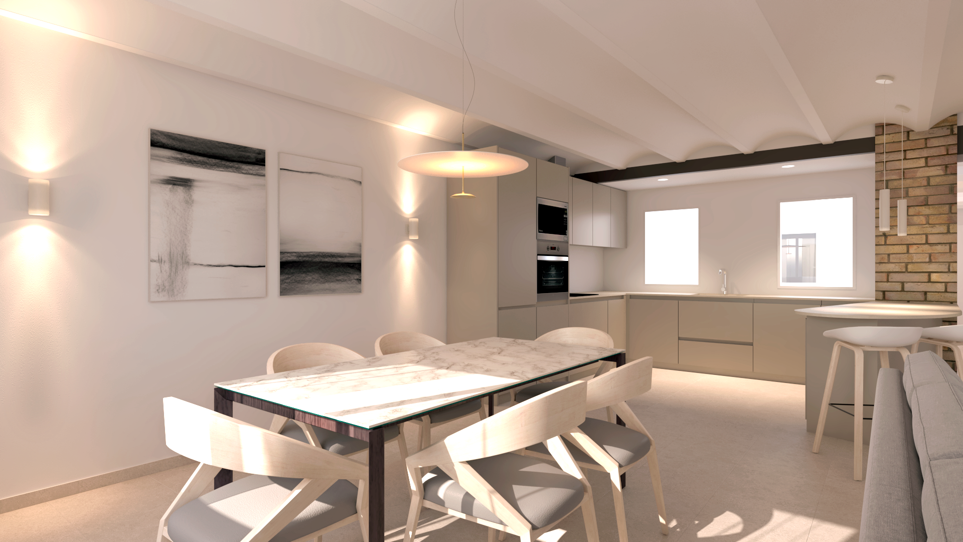 Kitchen of Flat to rent in  Valencia Capital  with Air Conditioner, Heating and Furnished