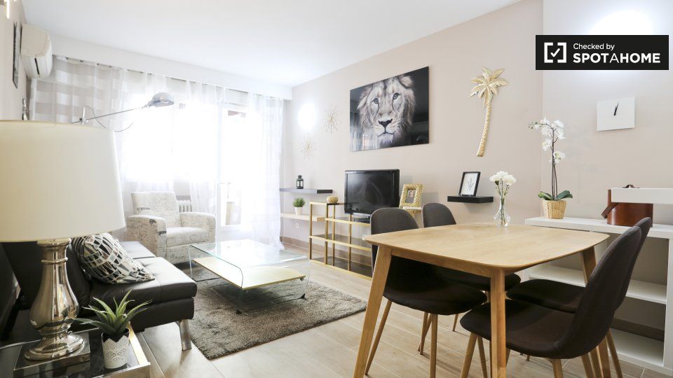 Living room of Flat to rent in  Madrid Capital  with Air Conditioner, Heating and Furnished