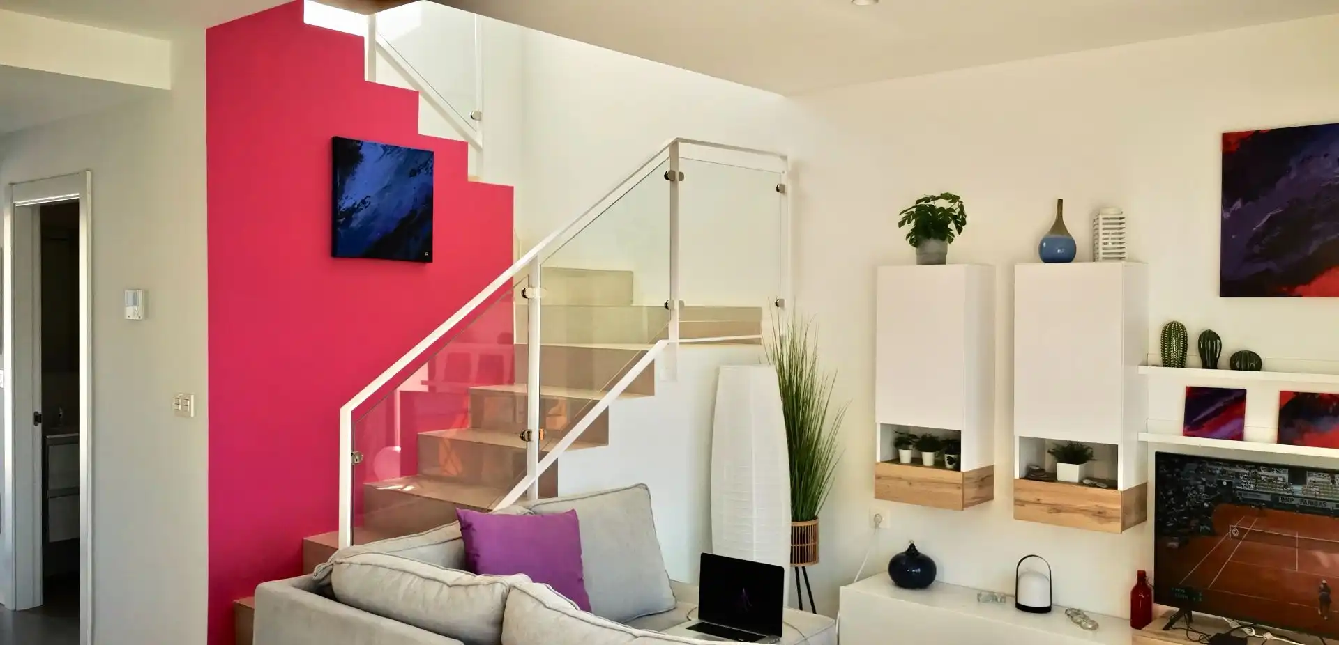 Sala d'estar de Casa o xalet de lloguer en Águilas amb Aire condicionat, Jardí privat i Terrassa