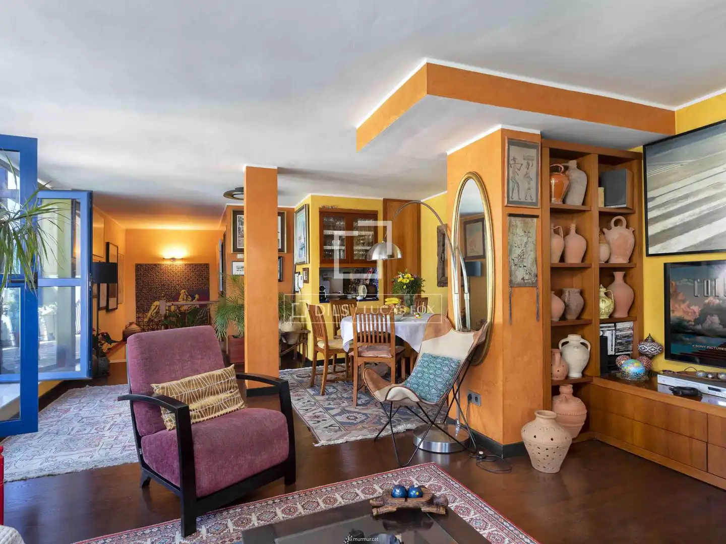 Wohnzimmer von Dachboden zum Verkauf in Girona mit Klimaanlage, Heizung und Terrasse