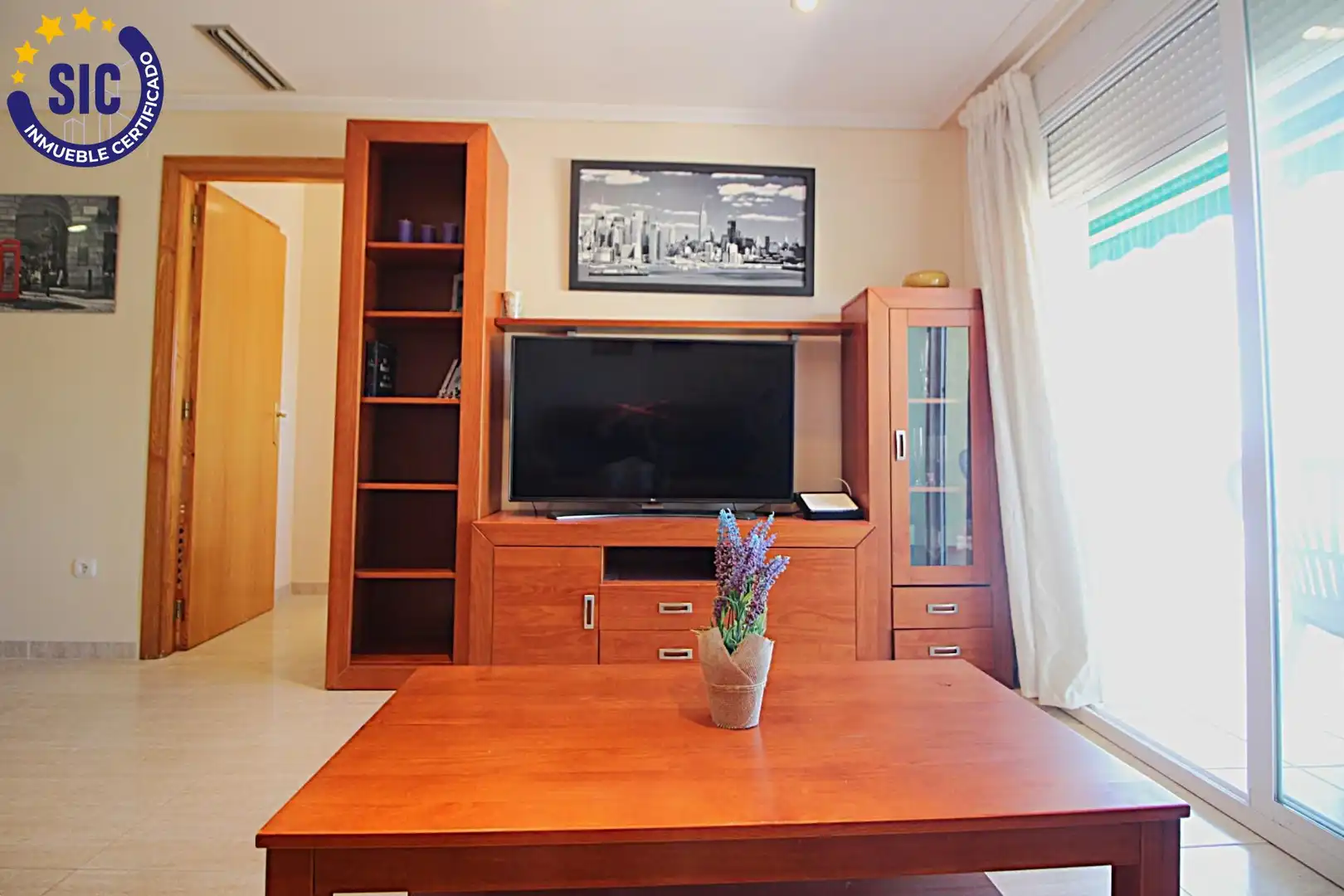 Sala d'estar de Apartament en venda en Oropesa del Mar / Orpesa amb Aire condicionat, Terrassa i Moblat