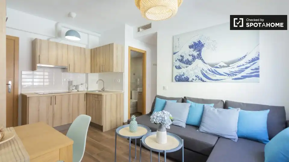 Living room of Flat for rent in Madrid  with Air Conditioner, Heating and Furnished