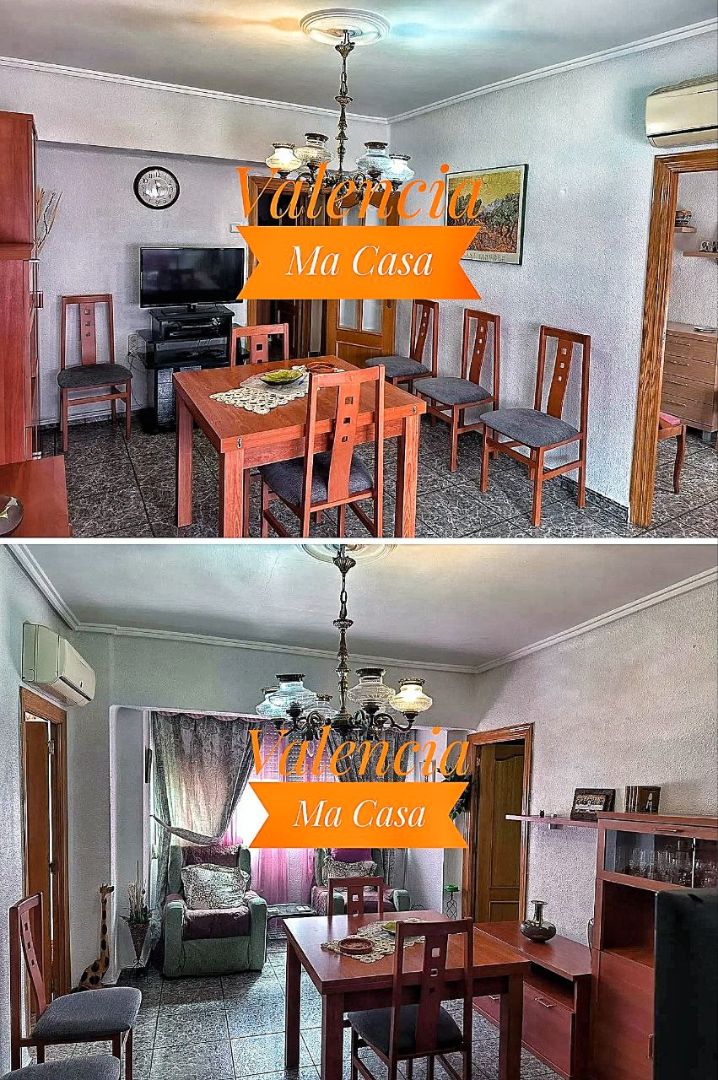 Dining room of Flat to rent in  Valencia Capital  with Air Conditioner, Heating and Furnished