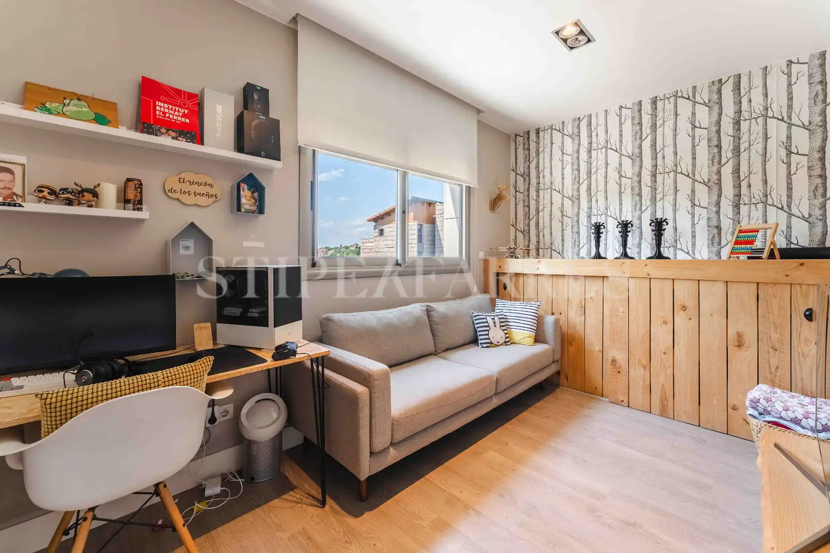 Sala de estar de Casa o chalet de alquiler en El Papiol con Aire acondicionado, Calefacción y Jardín privado