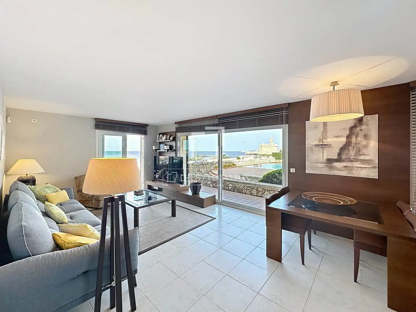 Wohnzimmer von Wohnung zur Miete in Ciutadella de Menorca mit Klimaanlage, Heizung und Privatgarten