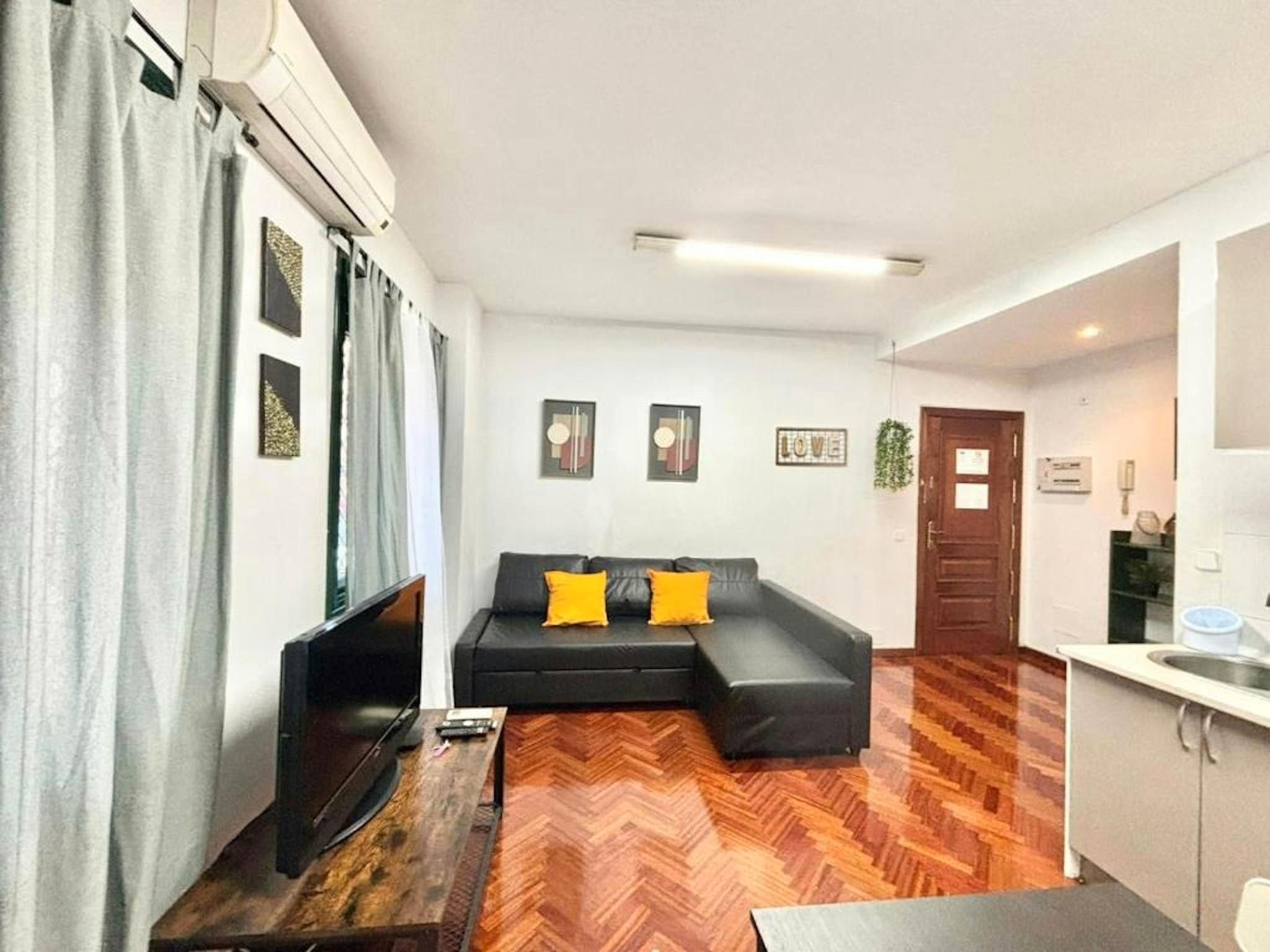 Living room of Flat to rent in  Madrid Capital  with Air Conditioner and TV