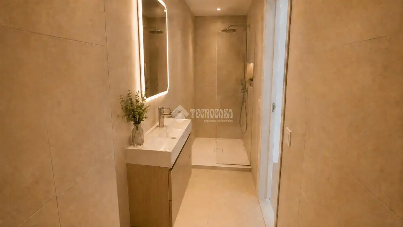 Badezimmer von Wohnung zum Verkauf in Vilanova i la Geltrú mit Klimaanlage, Terrasse und Balkon