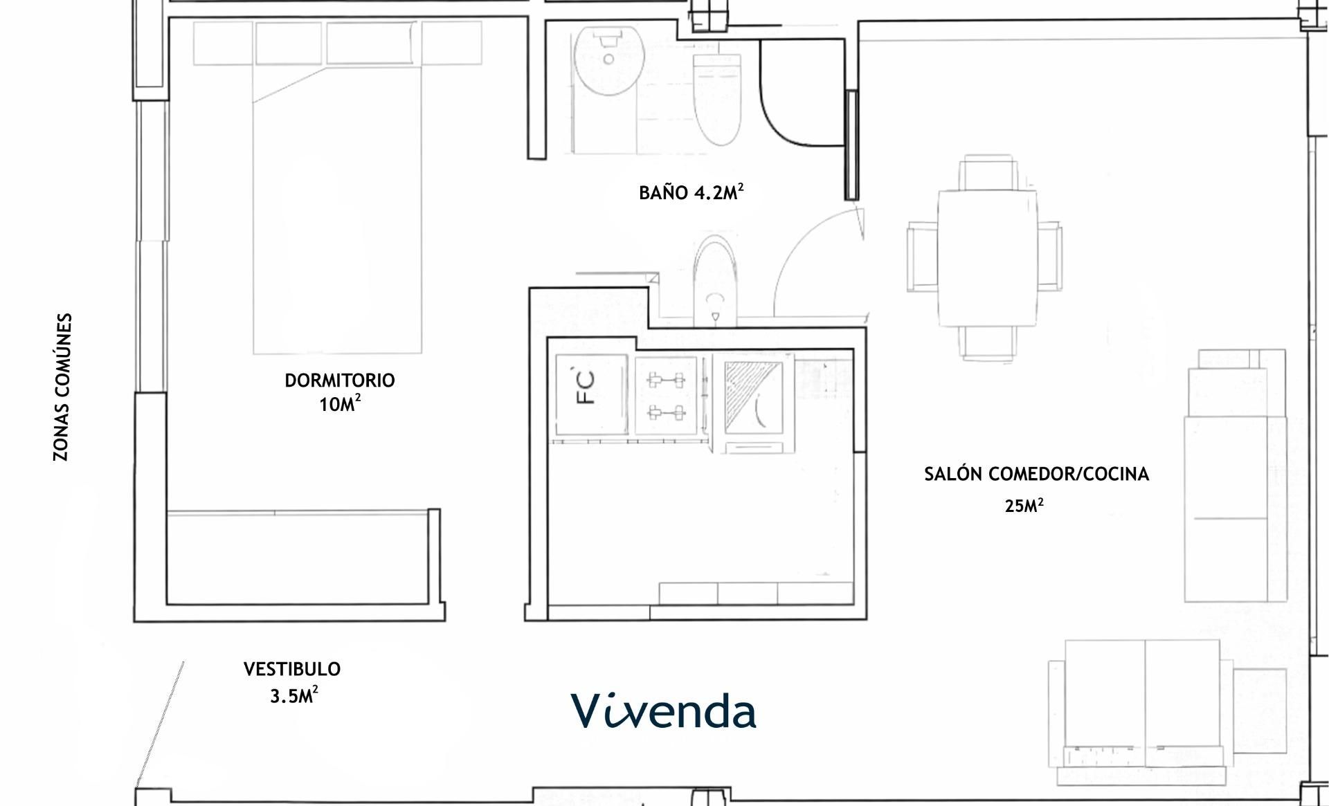 Flat for sale in Lominchar  with Air Conditioner and Heating