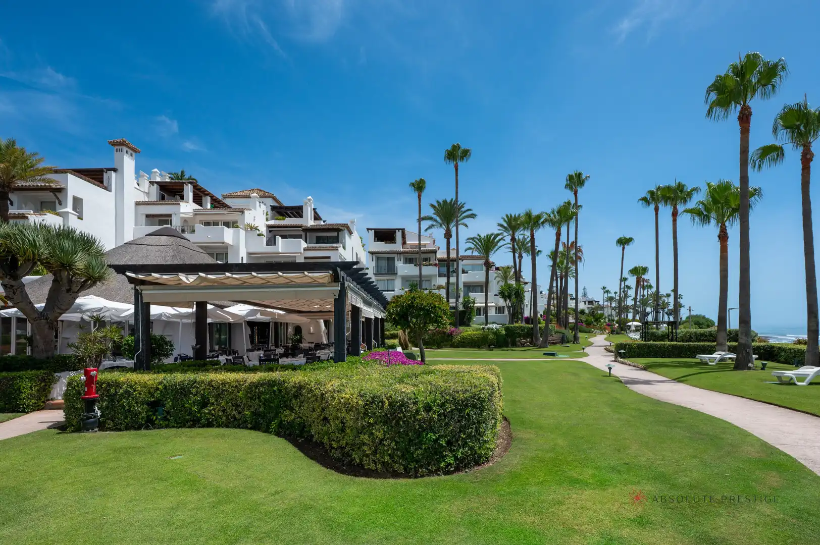 Garden of Attic for rent in Estepona  with Air Conditioner, Terrace and Swimming Pool