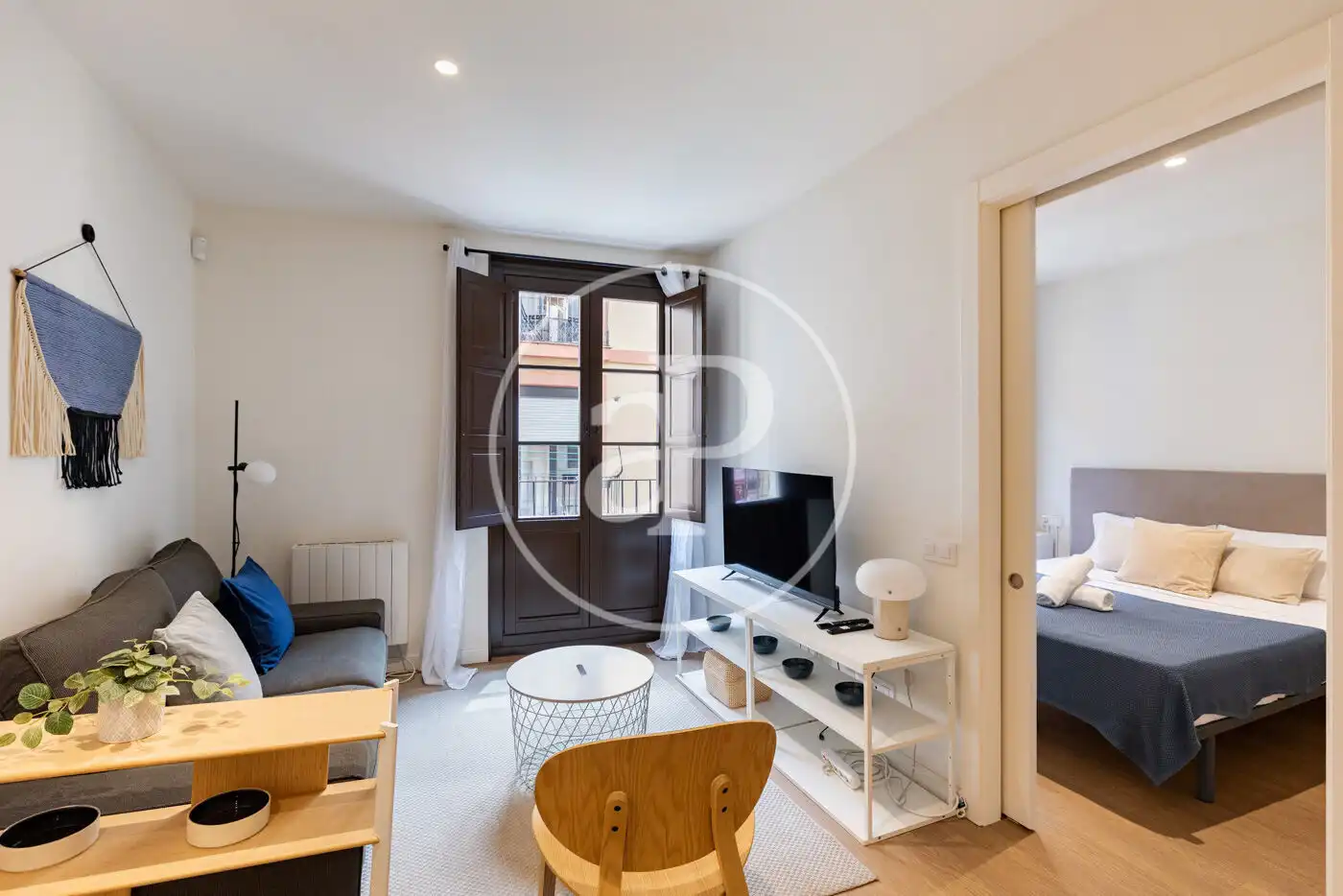 Sala de estar de Piso en venta en Barcelona con Calefacción, Amueblado y Balcón
