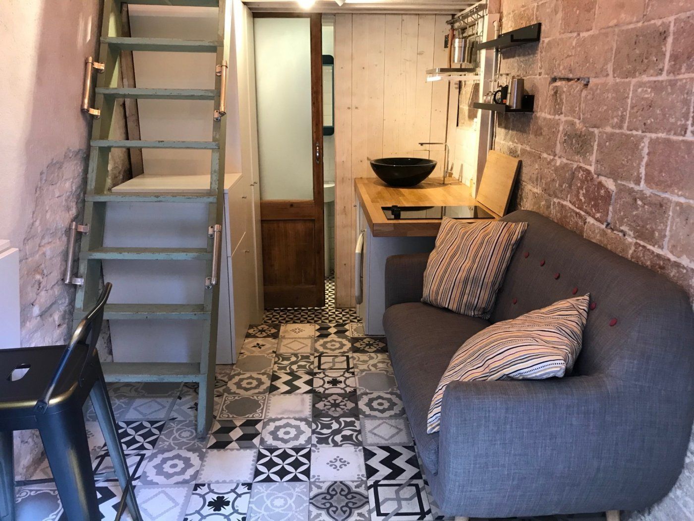 Sala de estar de Estudio de alquiler en  Barcelona Capital con Calefacción