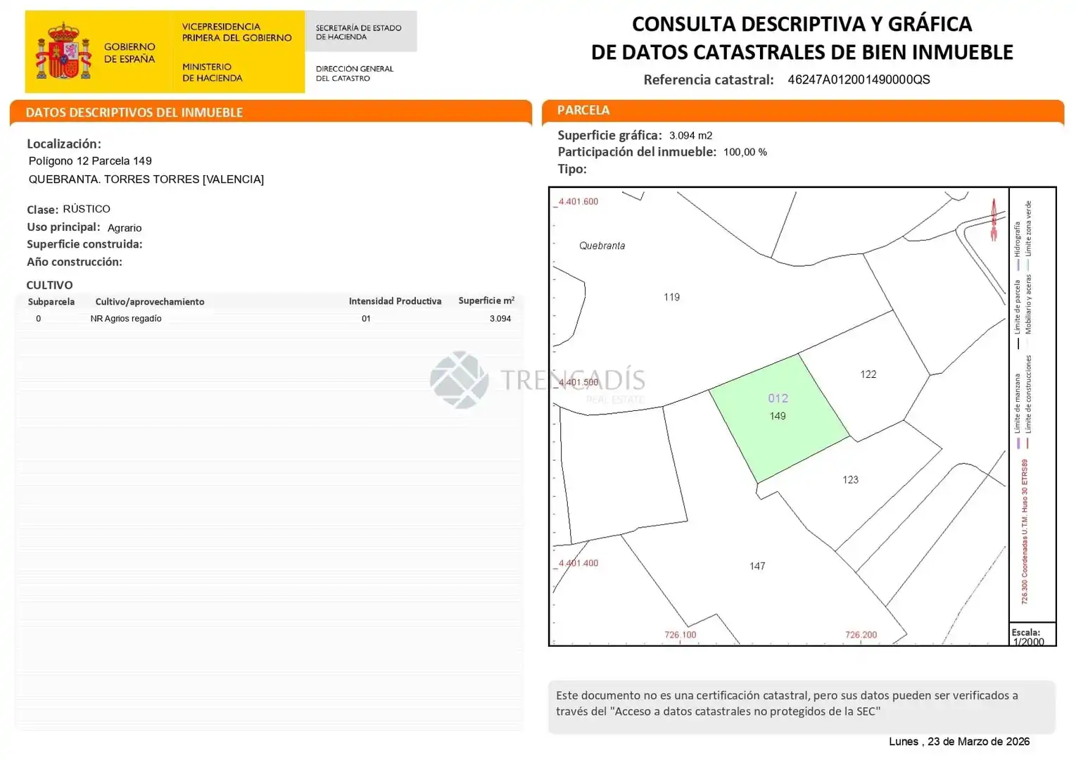 Grundstücke und Bauplätze zum Verkauf in Torres Torres, imagen 3
