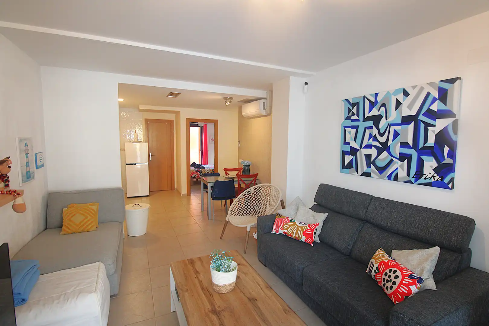 Sala de estar de Apartamento en venta en Dénia con Aire acondicionado, Terraza y Amueblado