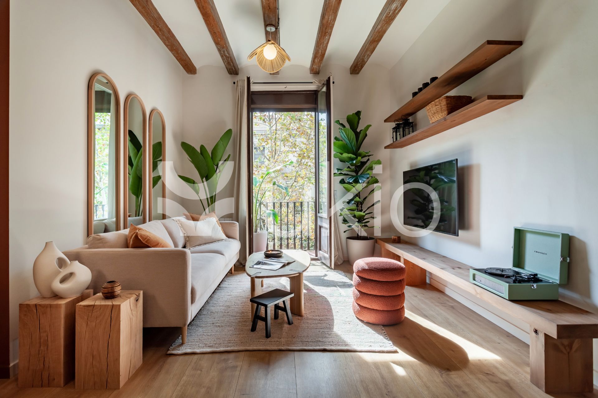 Sala d'estar de Apartament en venda en  Barcelona Capital amb Aire condicionat, Calefacció i Moblat