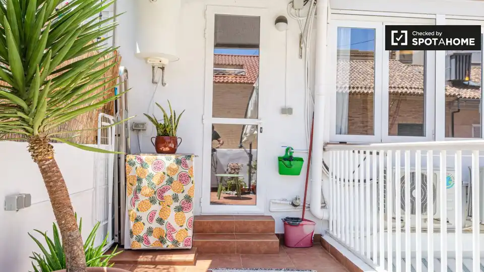 Terraza de Piso de alquiler en Valencia con Aire acondicionado, Calefacción y Amueblado