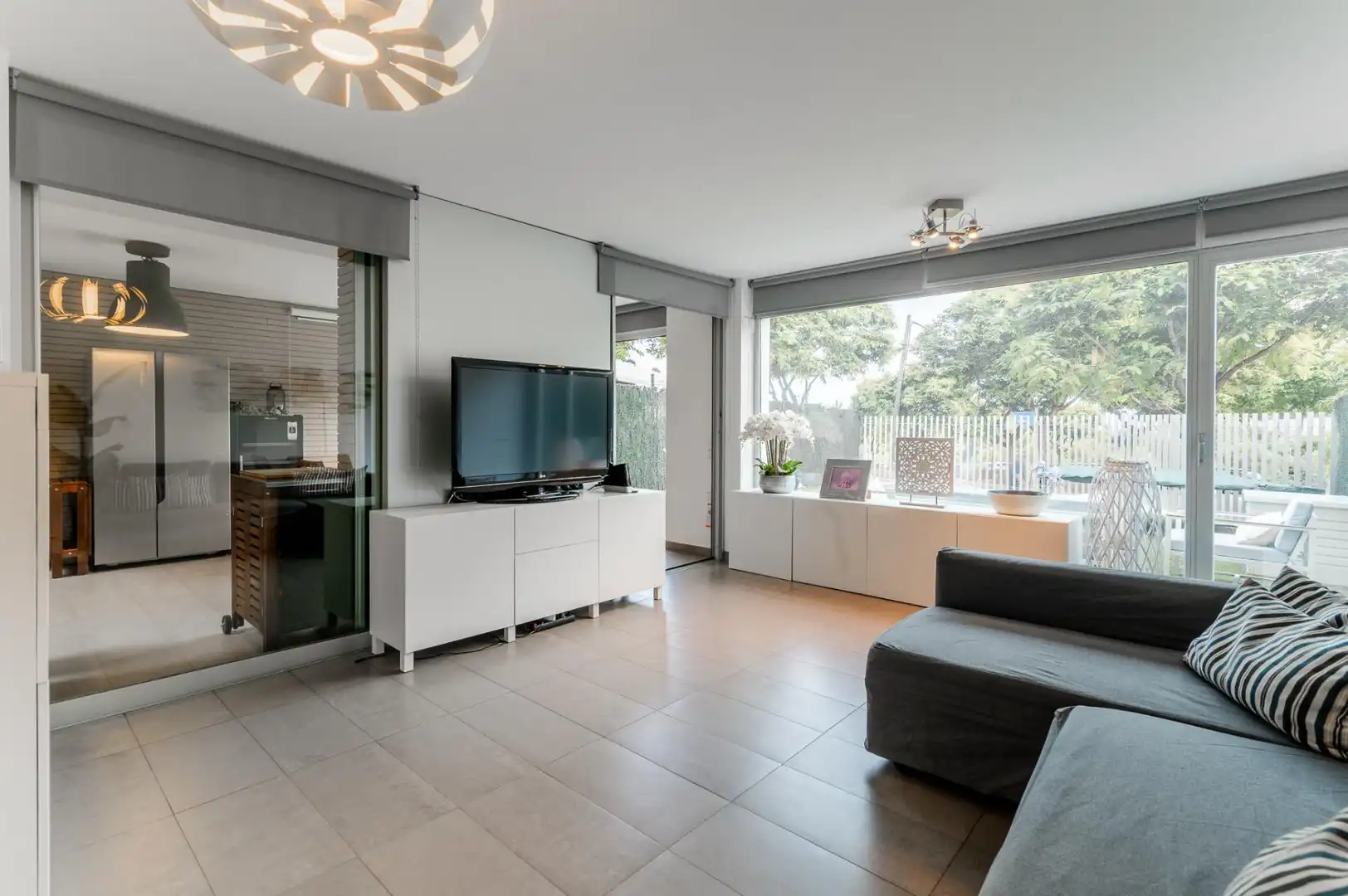 Sala d'estar de Apartament en venda en Oropesa del Mar / Orpesa amb Aire condicionat, Jardí privat i Terrassa
