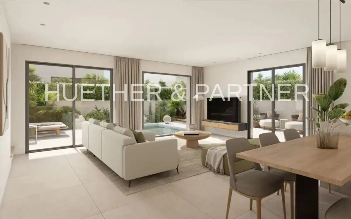 Wohnzimmer von Einfamilien-Reihenhaus zum Verkauf in Marratxí mit Klimaanlage und Terrasse
