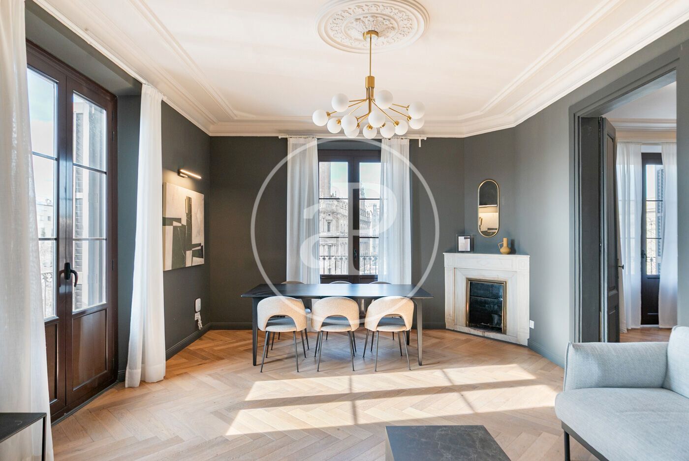 Dining room of Flat for sale in  Barcelona Capital  with Air Conditioner, Heating and Furnished