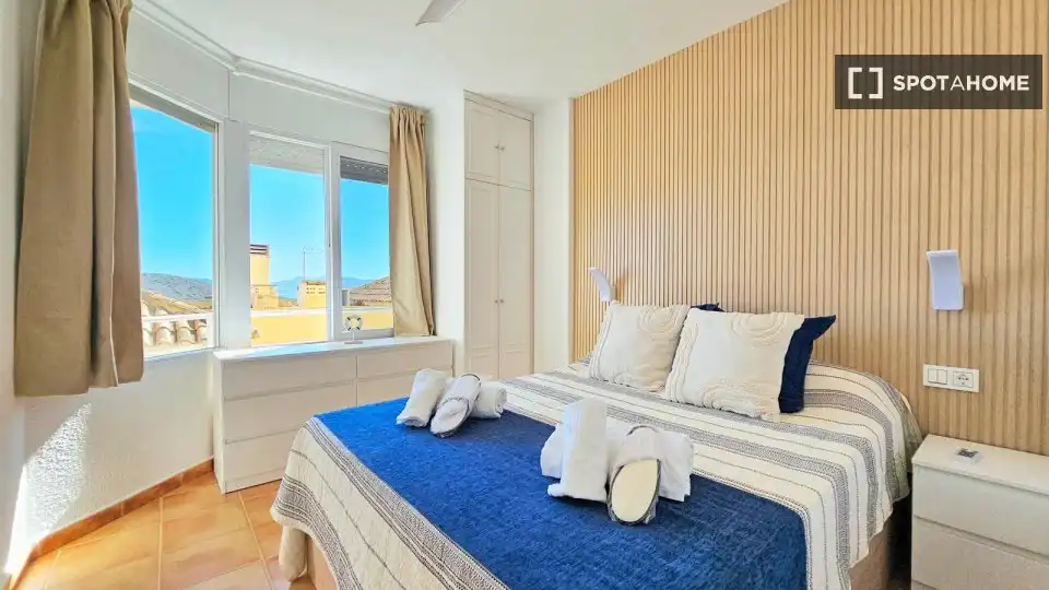 Bedroom of Apartments for share in La Manga del Mar Menor  with Air Conditioner, Terrace and Furnished