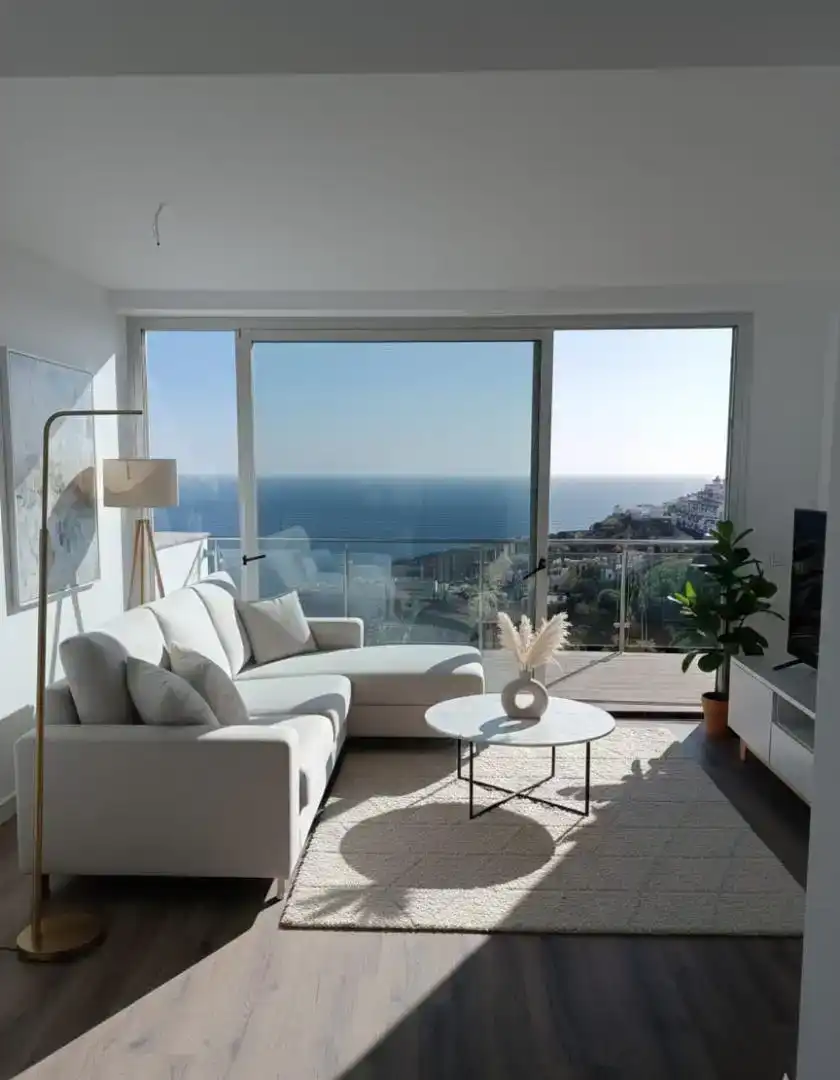 Sala d'estar de Apartament de lloguer en Almuñécar amb Aire condicionat, Parquet i Moblat