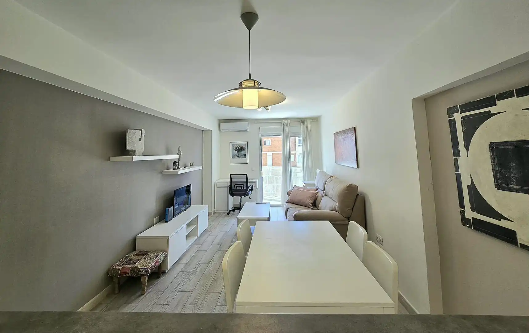 Wohnzimmer von Wohnung zum Verkauf in Benalmádena mit Privatgarten, Möbliert und Gemeinschaftspool