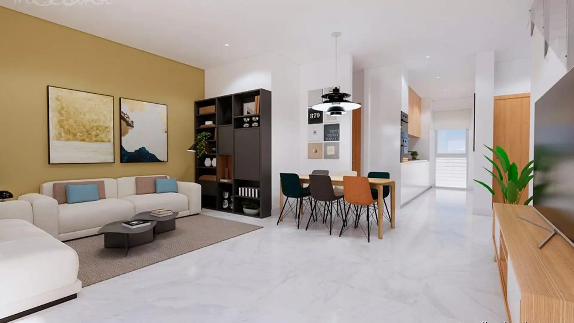 Sala de estar de Casa adosada en venta en Los Alcázares con Aire acondicionado, Calefacción y Terraza