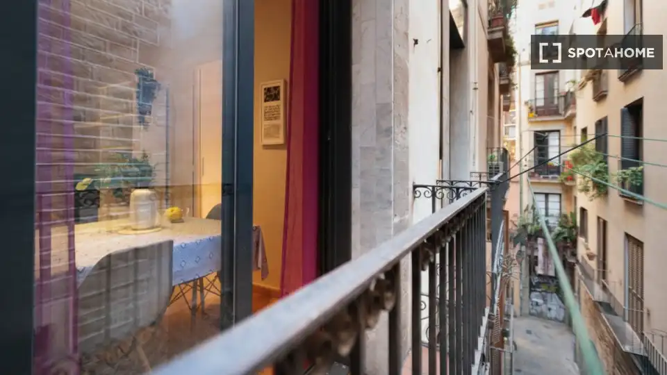 Balcony of Flat for rent in Barcelona  with Air Conditioner, Heating and Furnished