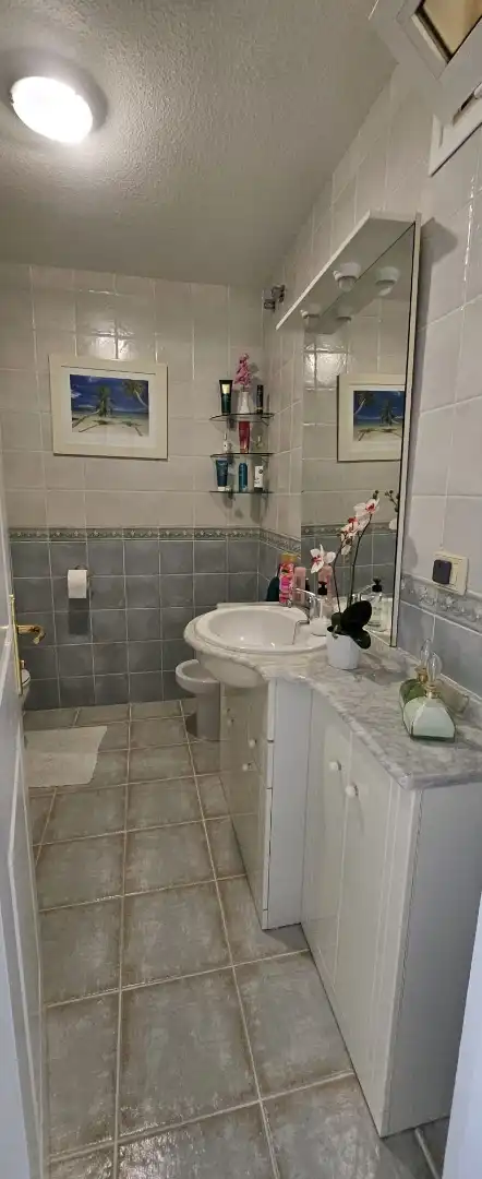 Badezimmer von Wohnung zum Verkauf in Arona mit Privatgarten, Möbliert und Ofen