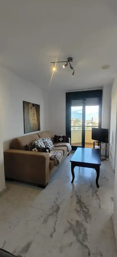 Sala d'estar de Àtic en venda en Benalmádena amb Aire condicionat, Calefacció i Jardí privat