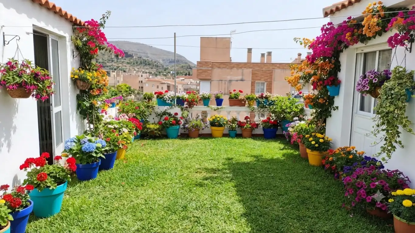 Terrasse von Einfamilien-Reihenhaus zum Verkauf in Vélez de Benaudalla mit Privatgarten, Terrasse und Möbliert