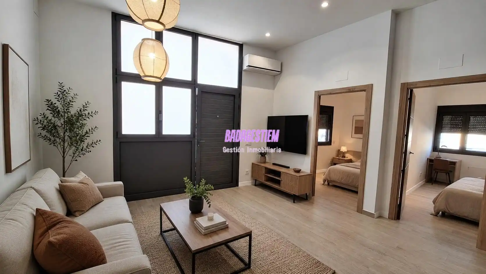 Living room of Flat for sale in Badalona  with Air Conditioner and Alarm