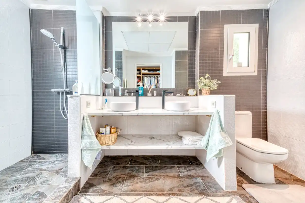Baño de Casa o chalet en venta en Mijas con Aire acondicionado, Jardín privado y Terraza