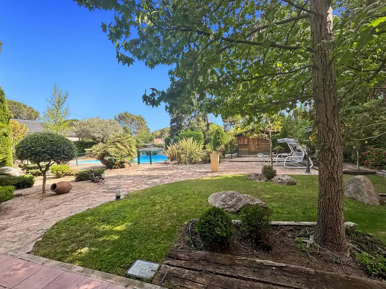 Jardí de Casa o xalet en venda en Galapagar amb Calefacció, Jardí privat i Parquet