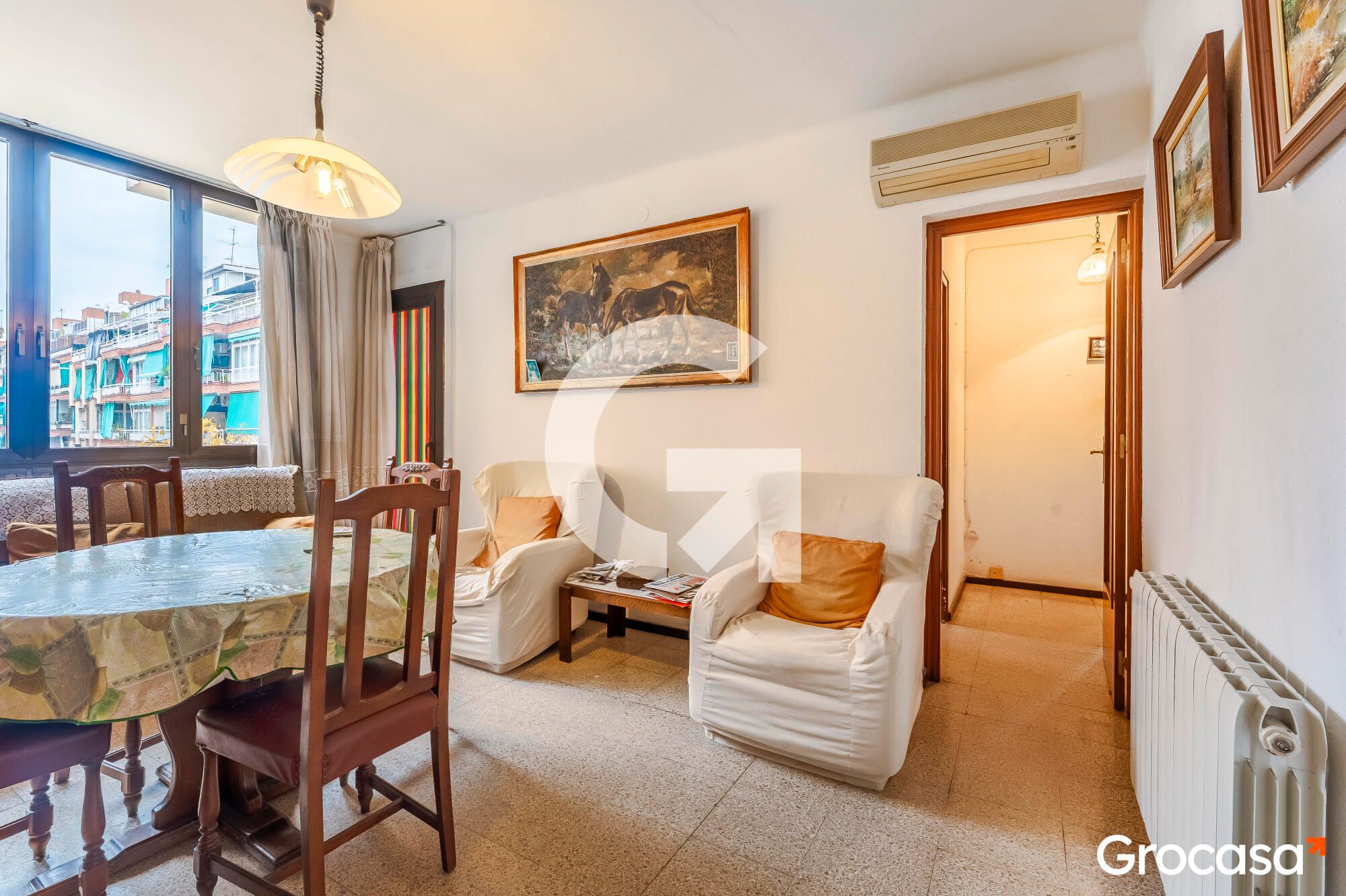 Sala d'estar de Pis en venda en  Barcelona Capital amb Aire condicionat, Calefacció i Moblat
