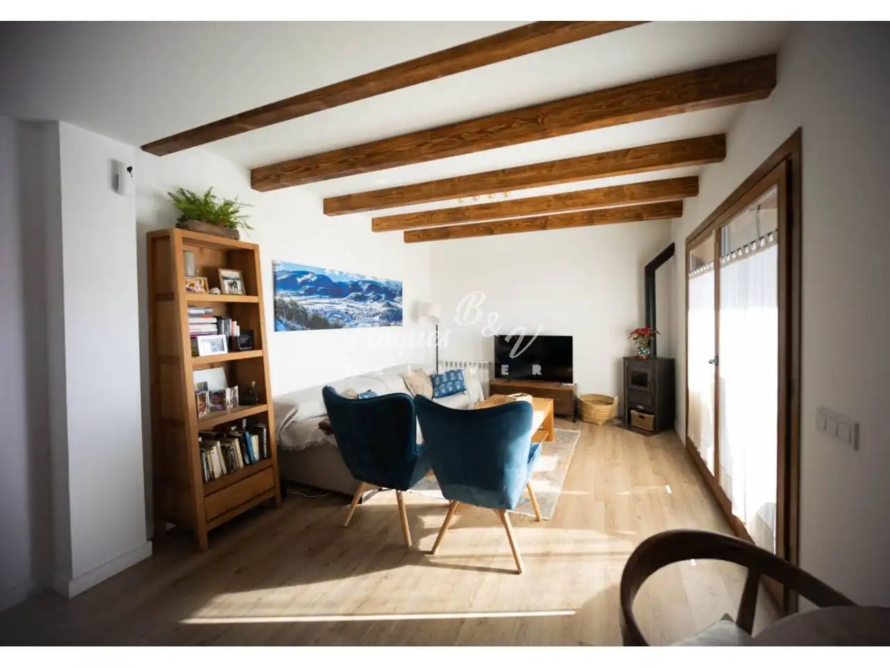 Sala de estar de Apartamento en venta en Bellver de Cerdanya con Aire acondicionado, Calefacción y Parquet