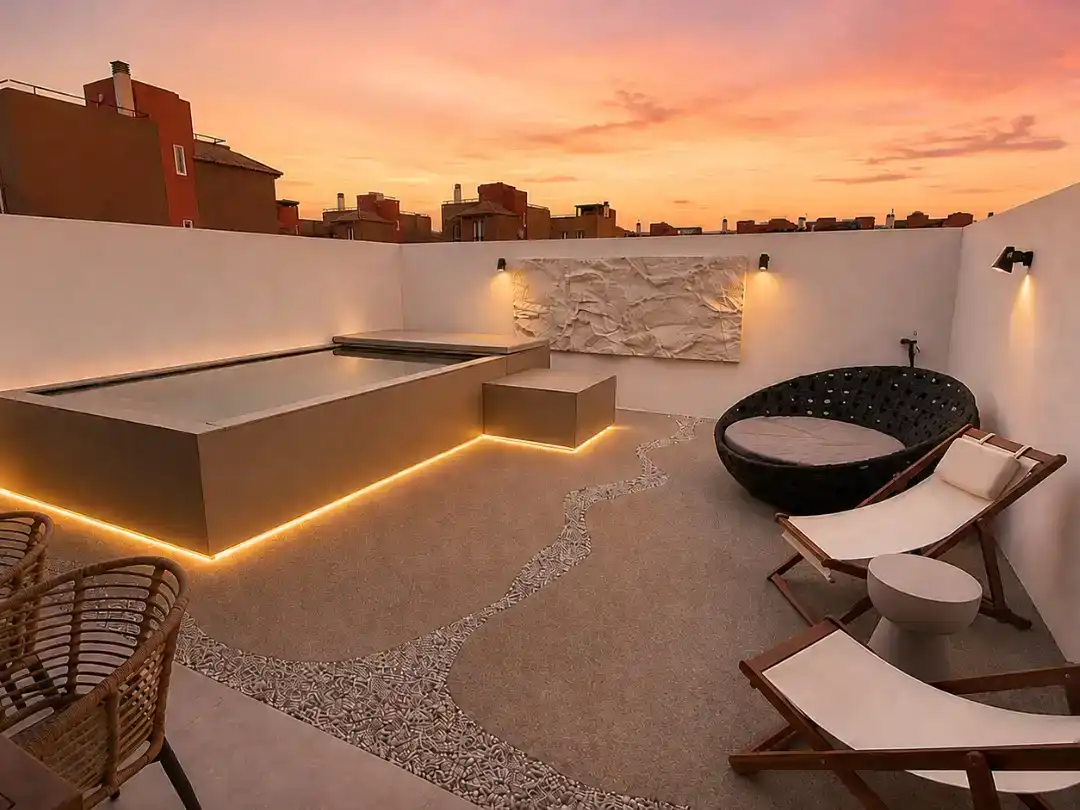 Terrassa de Dúplex de lloguer en La Oliva amb Jardí privat, Piscina i Moblat