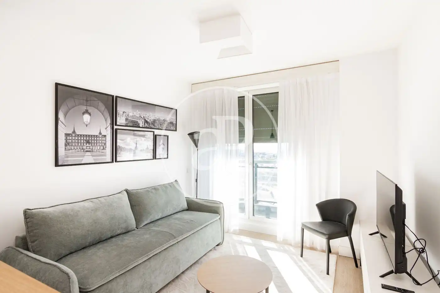 Wohnzimmer von Wohnung zur Miete in Madrid mit Klimaanlage, Heizung und Privatgarten