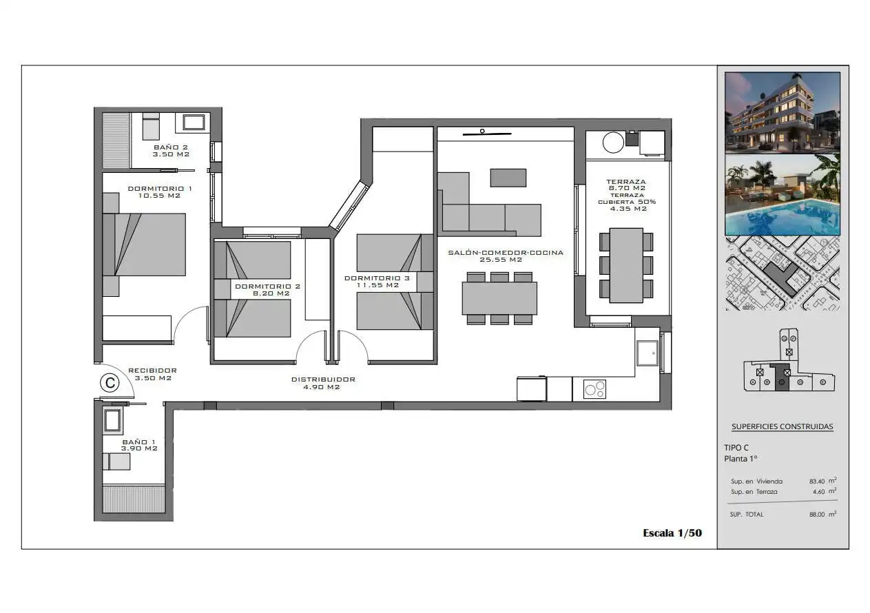 Apartamento con terraza en venta en Santa Pola ciudad, imagen 26