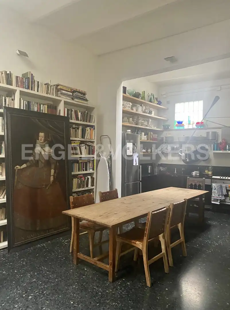 Küche von Wohnung zur Miete in Barcelona mit Klimaanlage, Heizung und Privatgarten