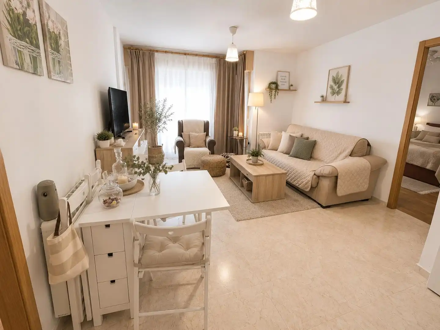 Sala de estar de Apartamento en venta en Rianxo con Calefacción, Trastero y Amueblado