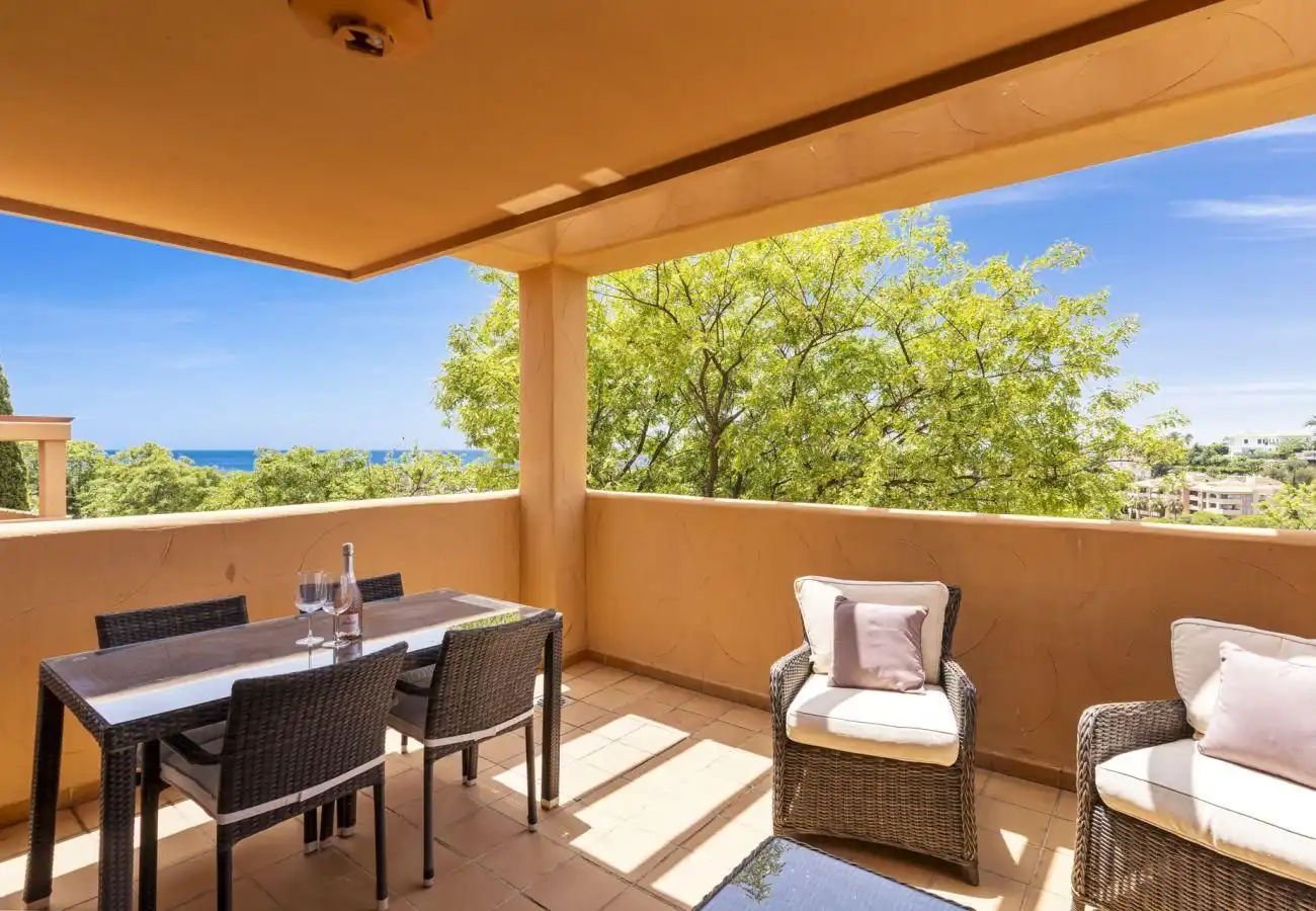 Terrace of Apartments for rent in Marbella  with Air Conditioner, Private garden and Furnished