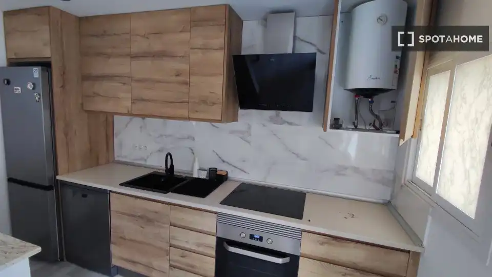 Cocina de Apartamento para compartir en Llucmajor con Aire acondicionado, Terraza y Amueblado